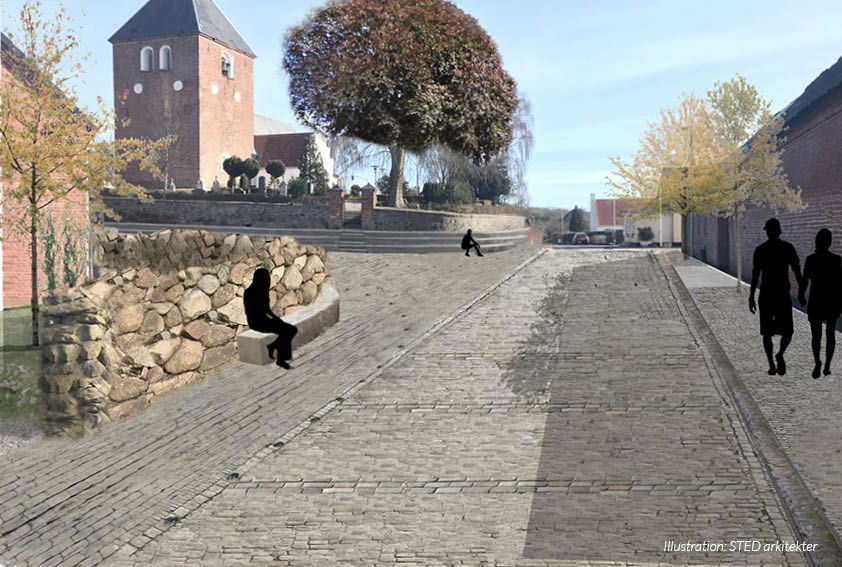 Visualisering af Aalbæk bytorv