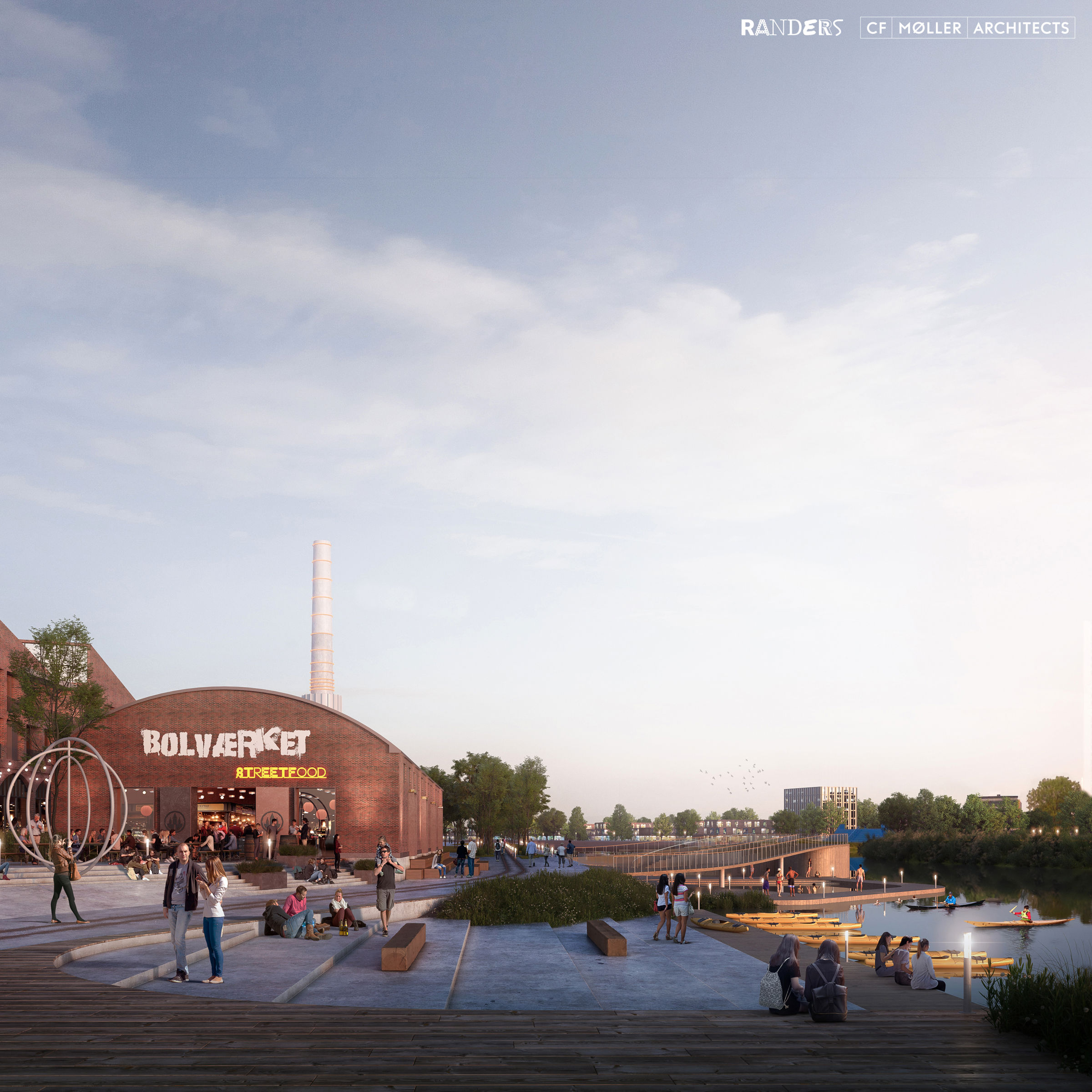 Visualisering af Flodlejet ved Flodbyen Randers