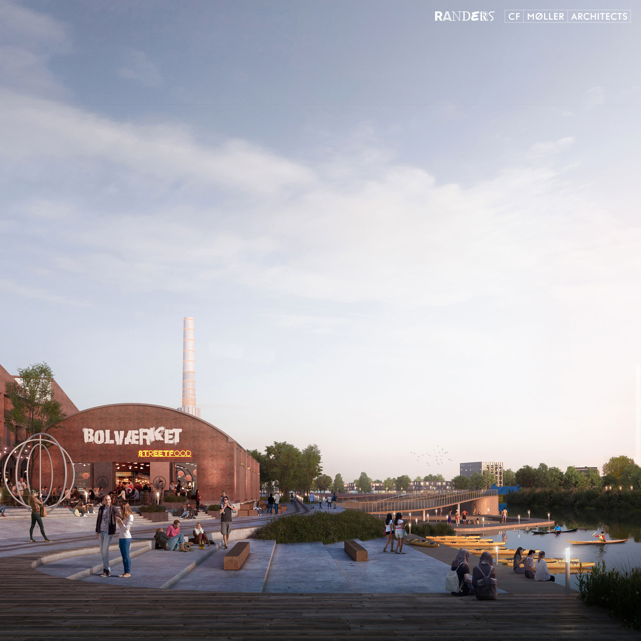 Visualisering af Flodlejet ved Flodbyen Randers