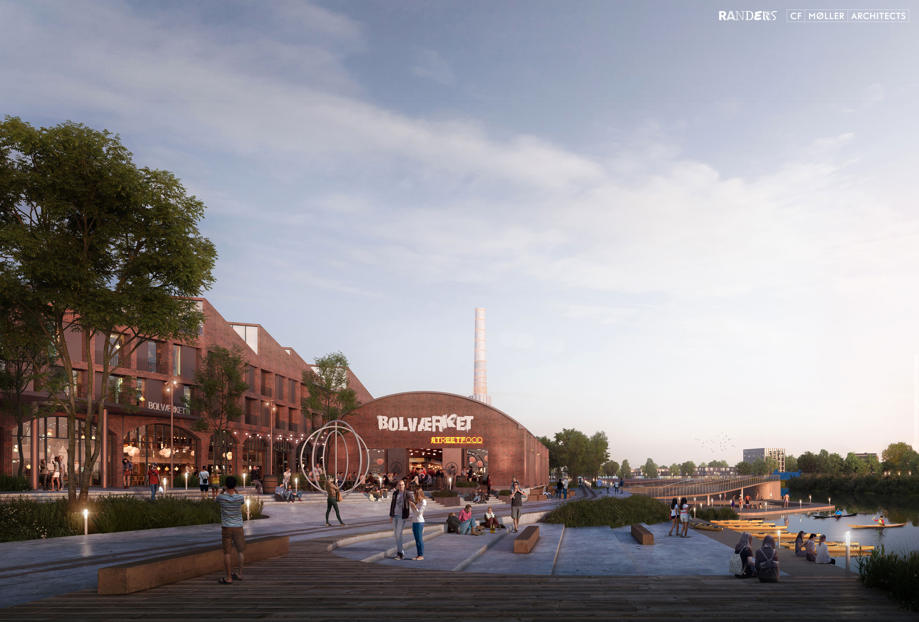 Visualisering af Flodlejet ved Flodbyen Randers