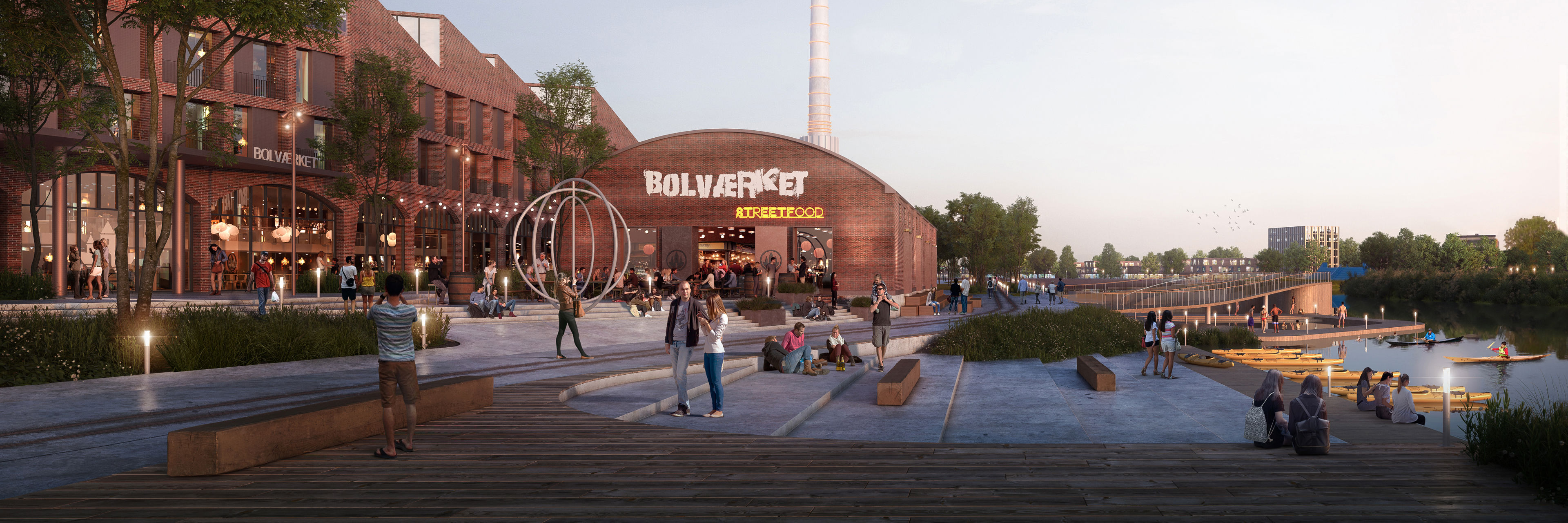 Visualisering af Flodlejet ved Flodbyen Randers