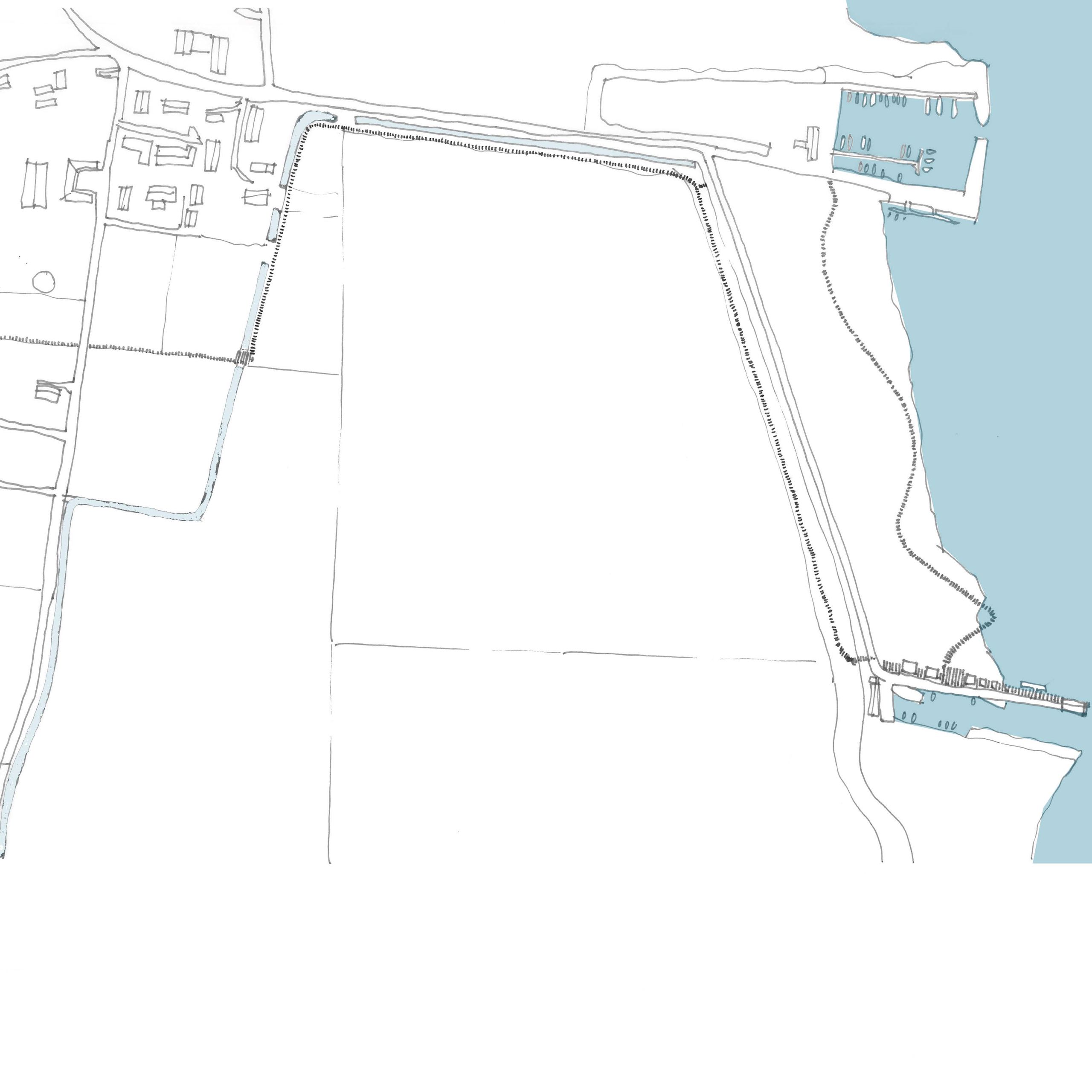 Visionsskitse til luftfoto af området