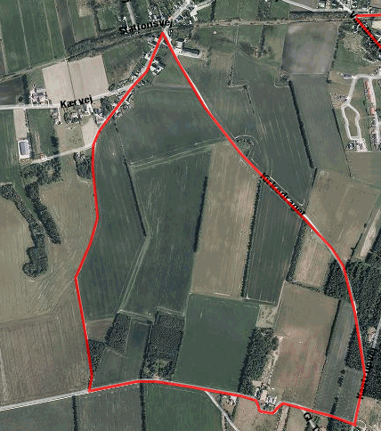 Kort over rute ved Uggelhuse