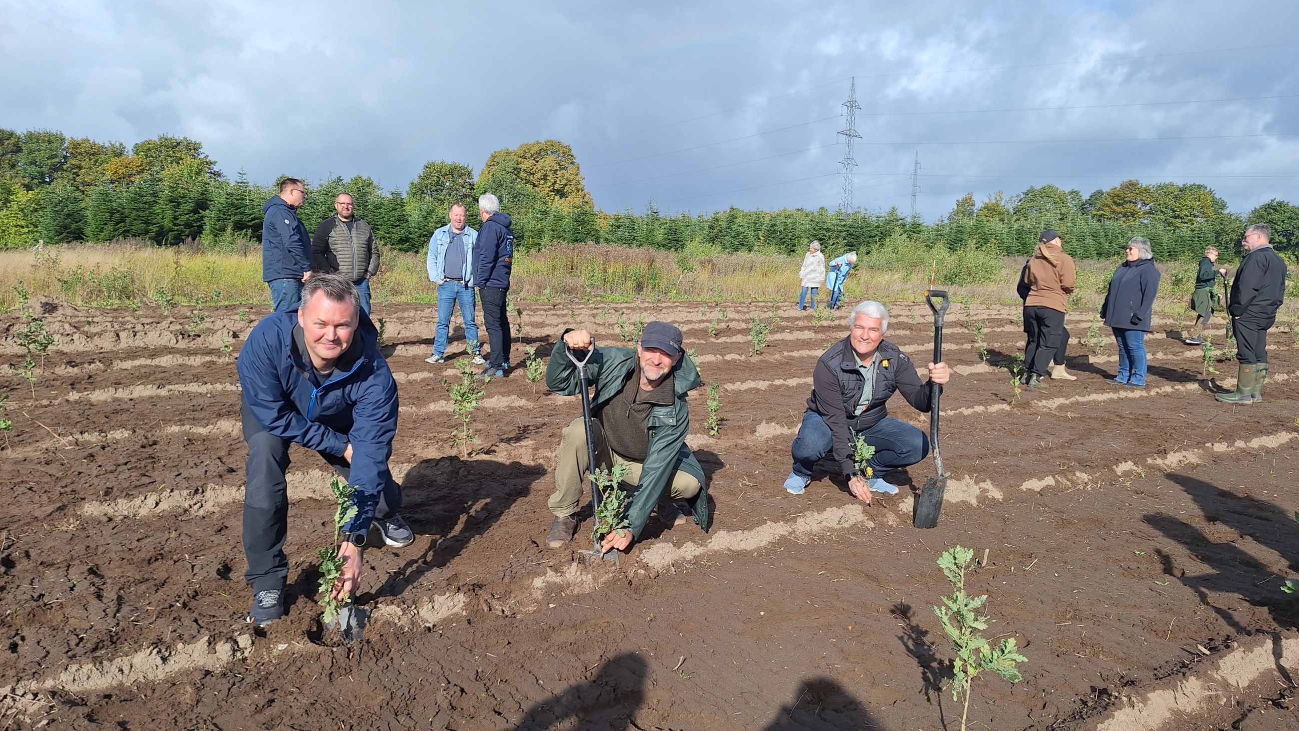 Peter Nordahn, Vandforsyningschef hos Verdo Vand, Uffe Strandby, Skovrider Naturstyrelsen og Frank Nørgaard, formand for Teknik- og Miljøudvalget i Randers Kommune,
