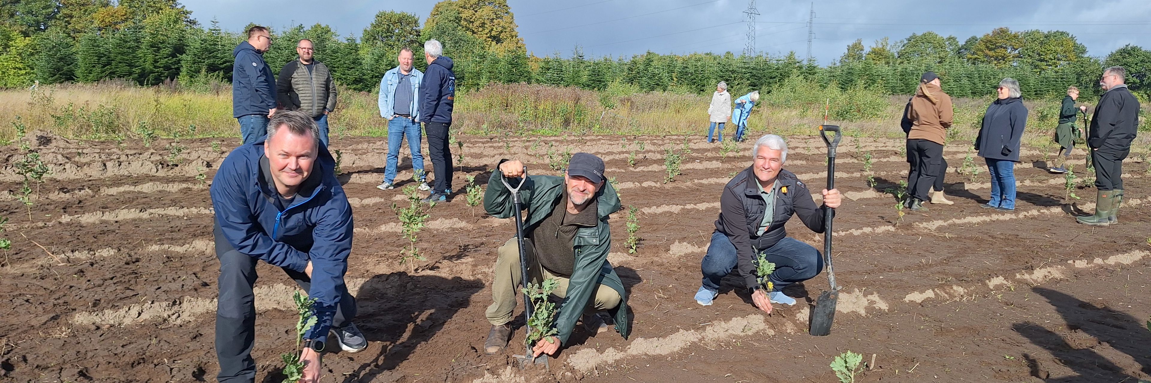 Peter Nordahn, Vandforsyningschef hos Verdo Vand, Uffe Strandby, Skovrider Naturstyrelsen og Frank Nørgaard, formand for Teknik- og Miljøudvalget i Randers Kommune,