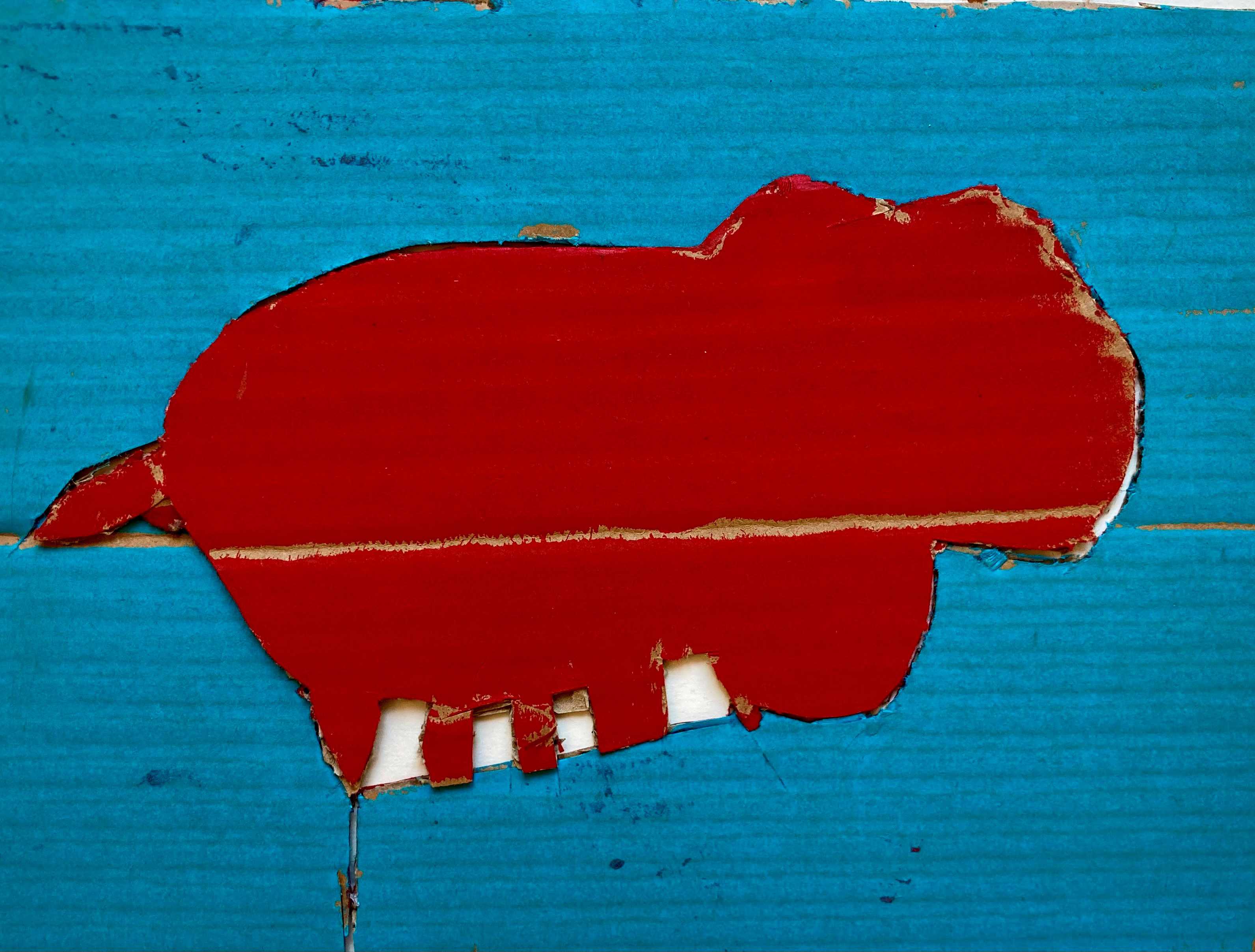 Værk fra udstillingen 'En verden i pap' på GAIA