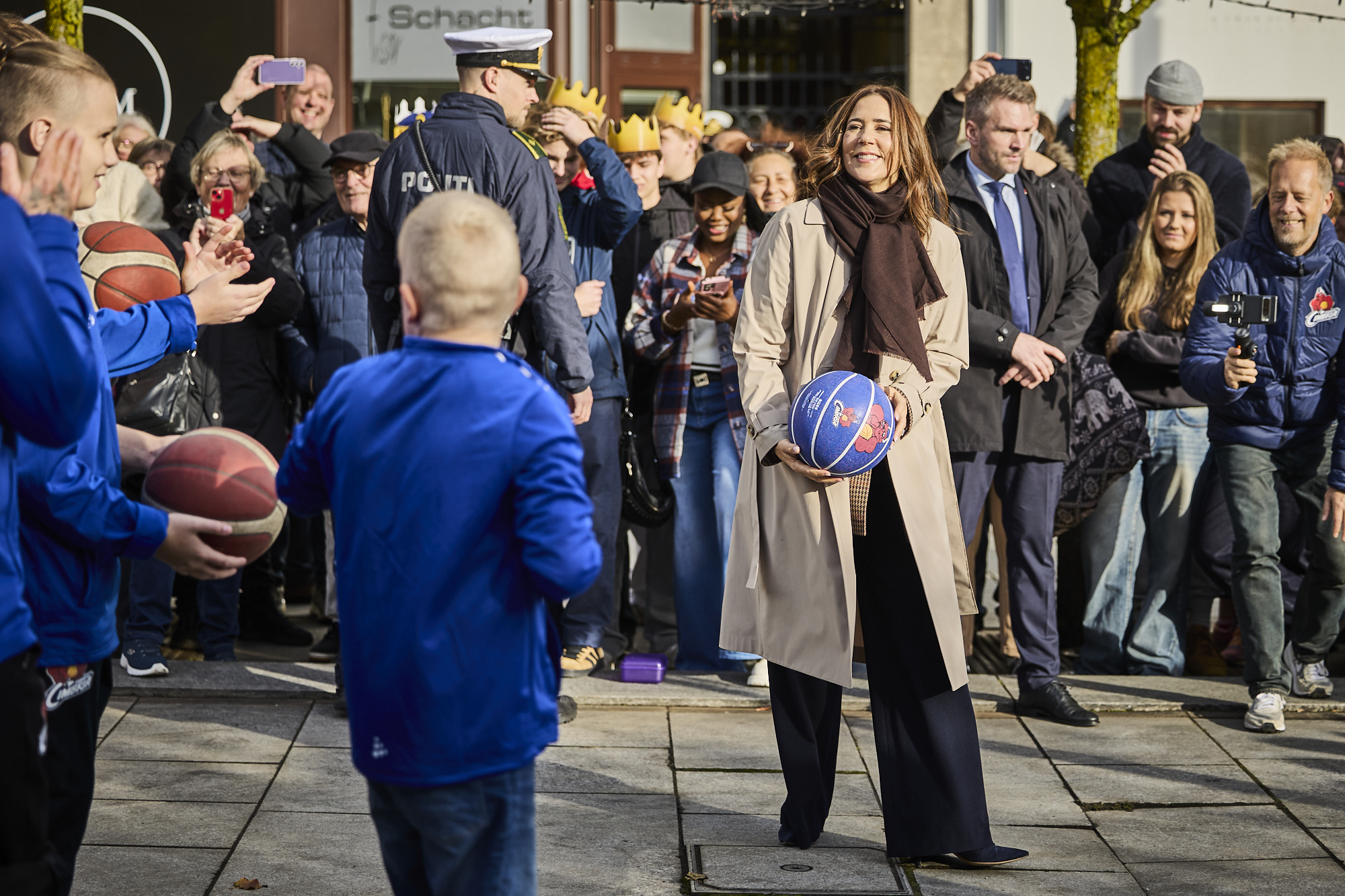 H.M. Dronning Mary med Randers Cimbria All-Stars-holdet