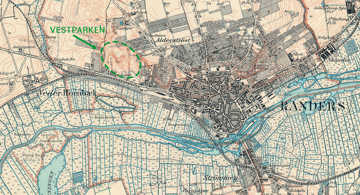 Kort over Vestbyen, Randers 1907
