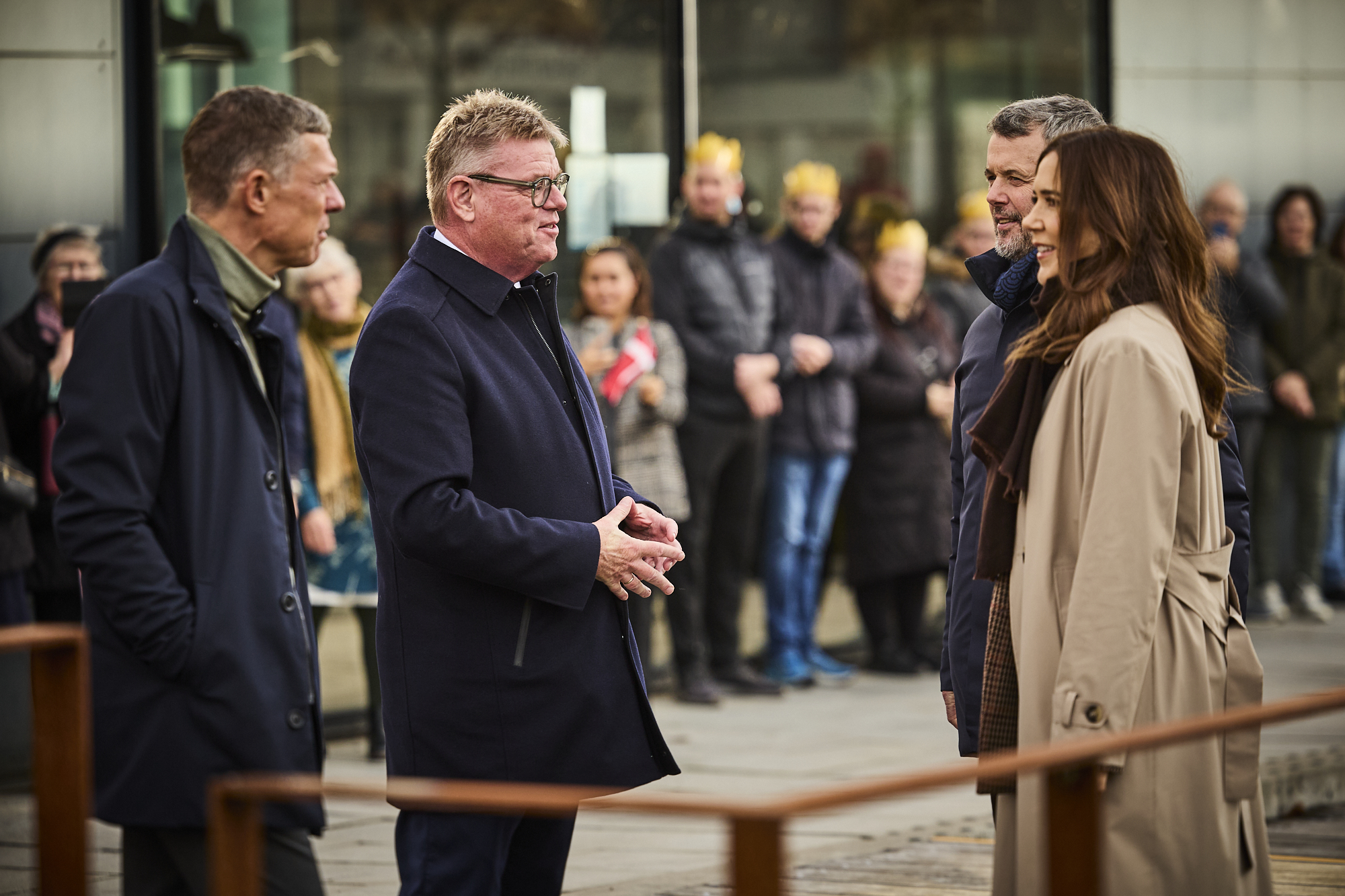 Kongeparret ved regnvandsbassinet på Østervold