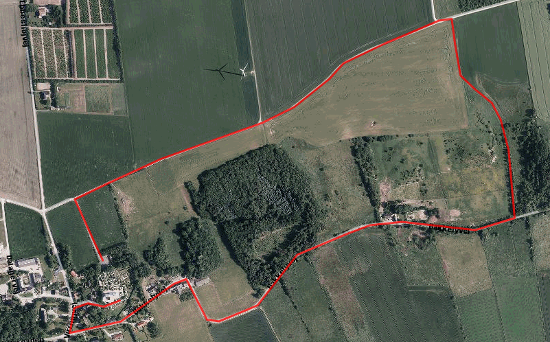 Kort over rute ved Virring