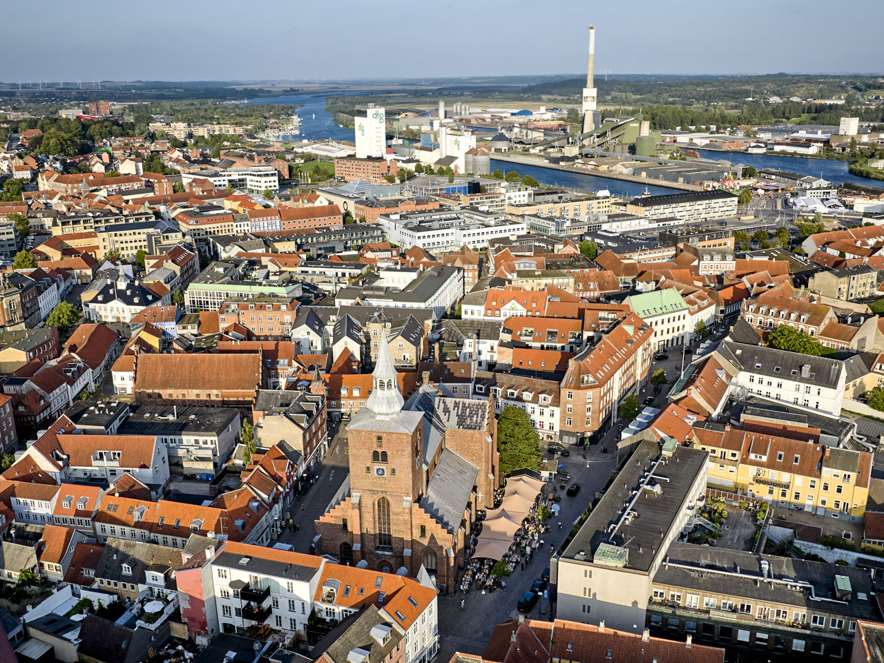 luftfoto af randers midtby
