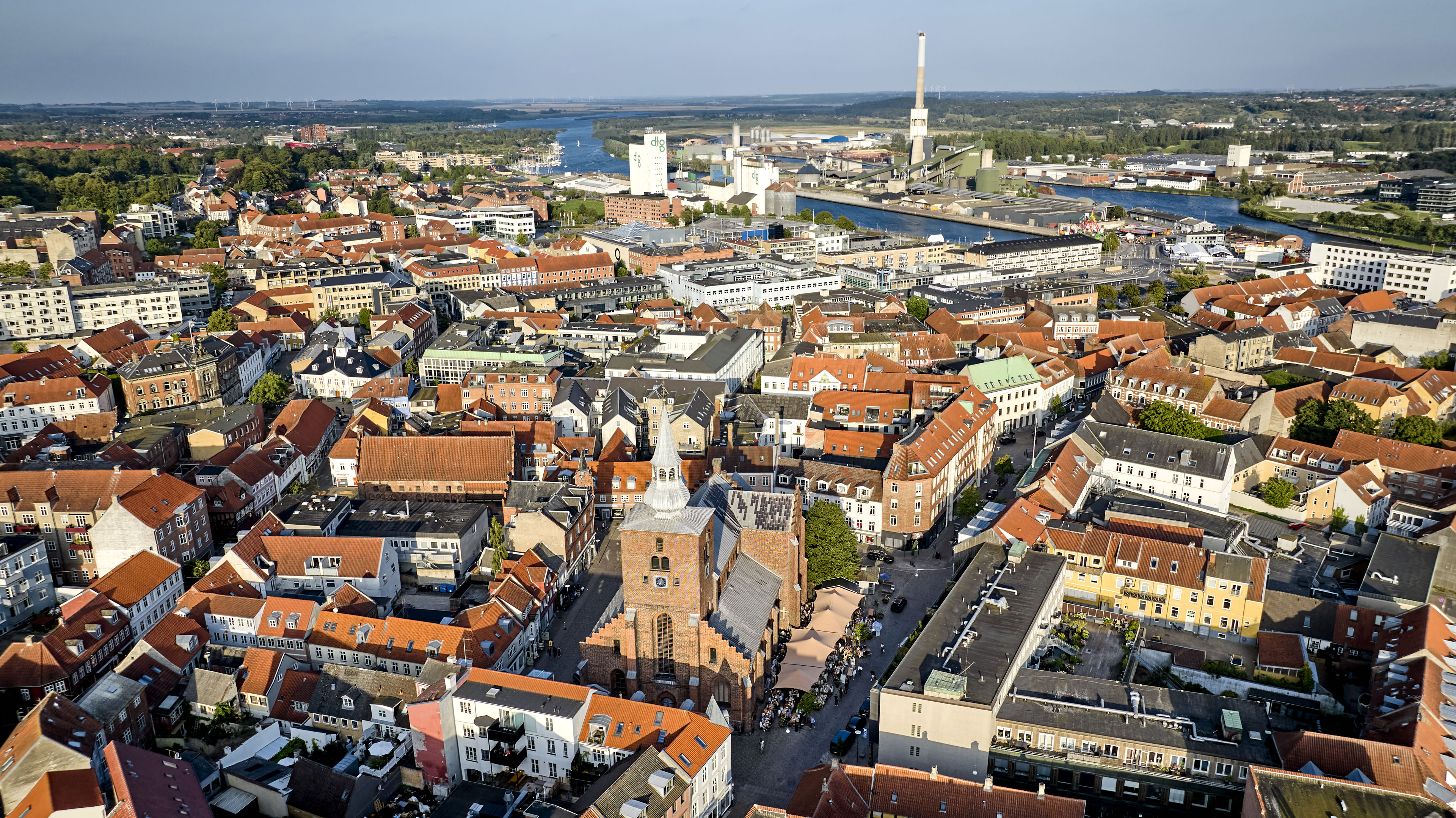 luftfoto af randers midtby