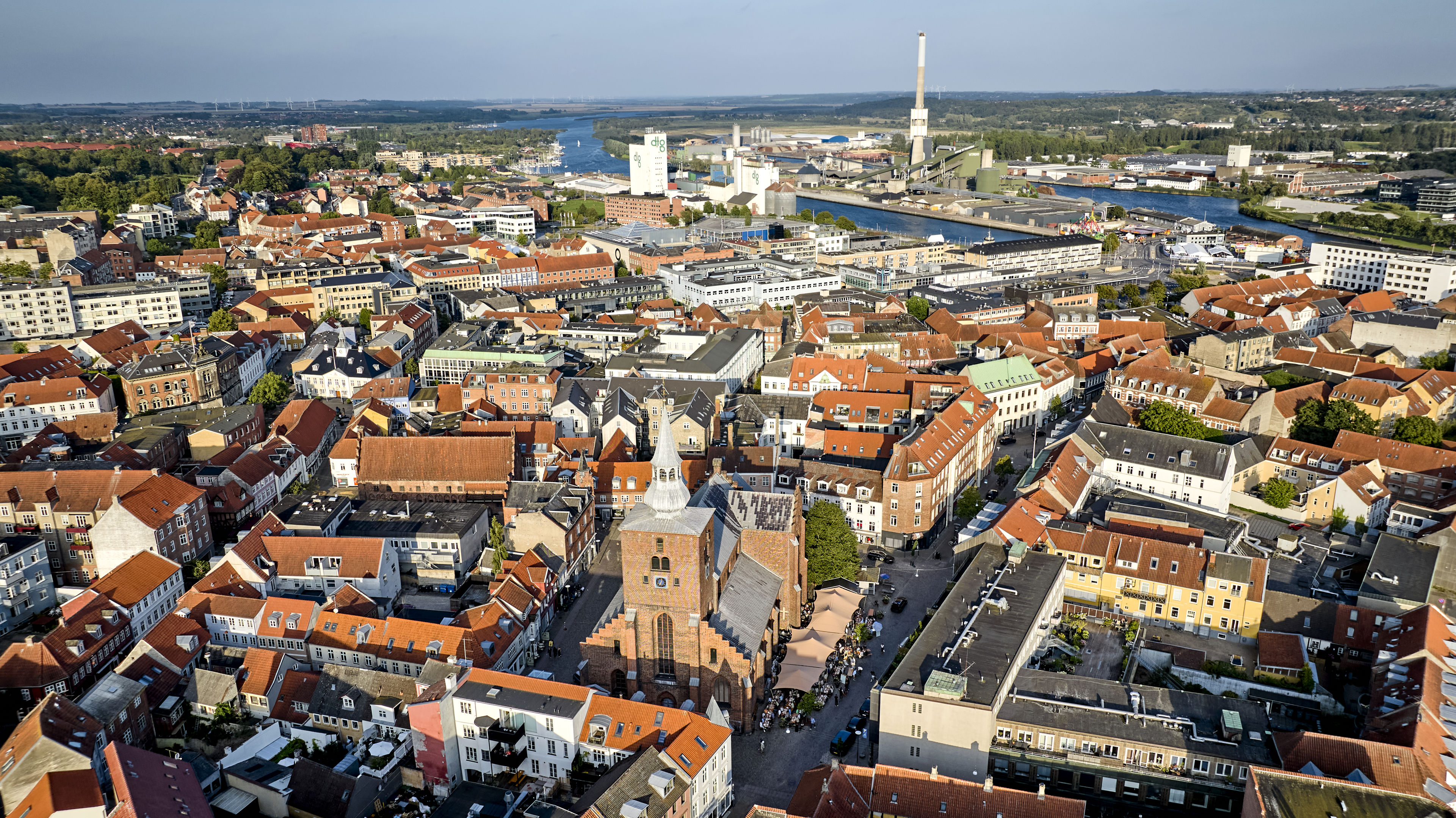 luftfoto af randers midtby
