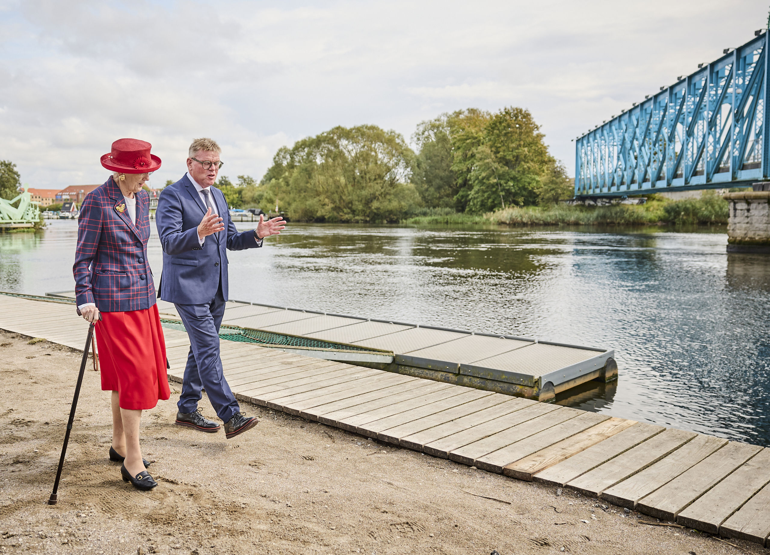 Dronningen og borgmesteren ved Den Blå Bro