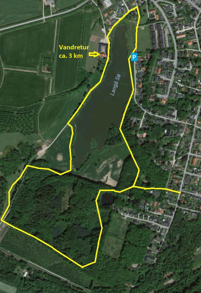 Kort over Langå Sø og Vestparken