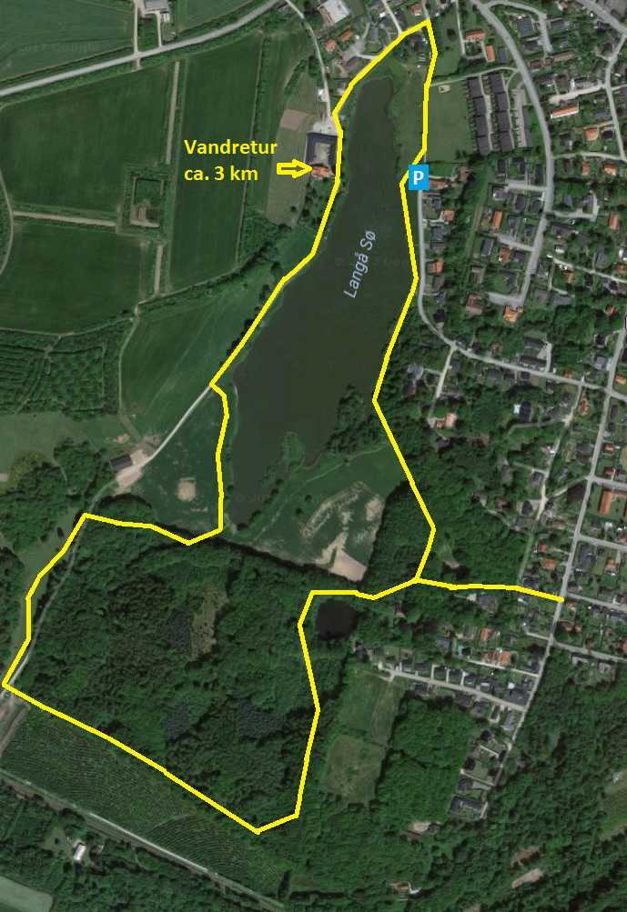 Kort over Langå Sø og Vestparken