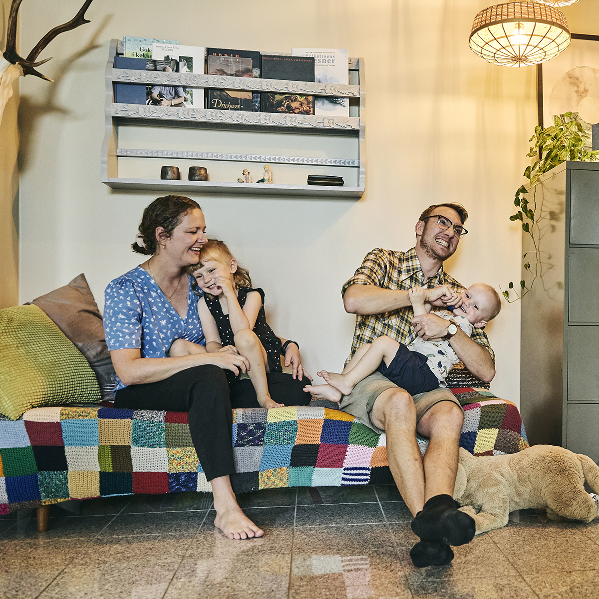 Jeanne og Jens m. børnene