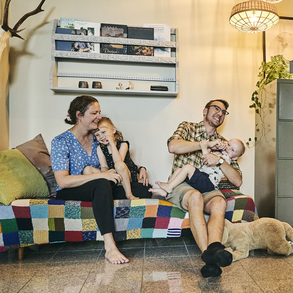 Jeanne og Jens m. børnene