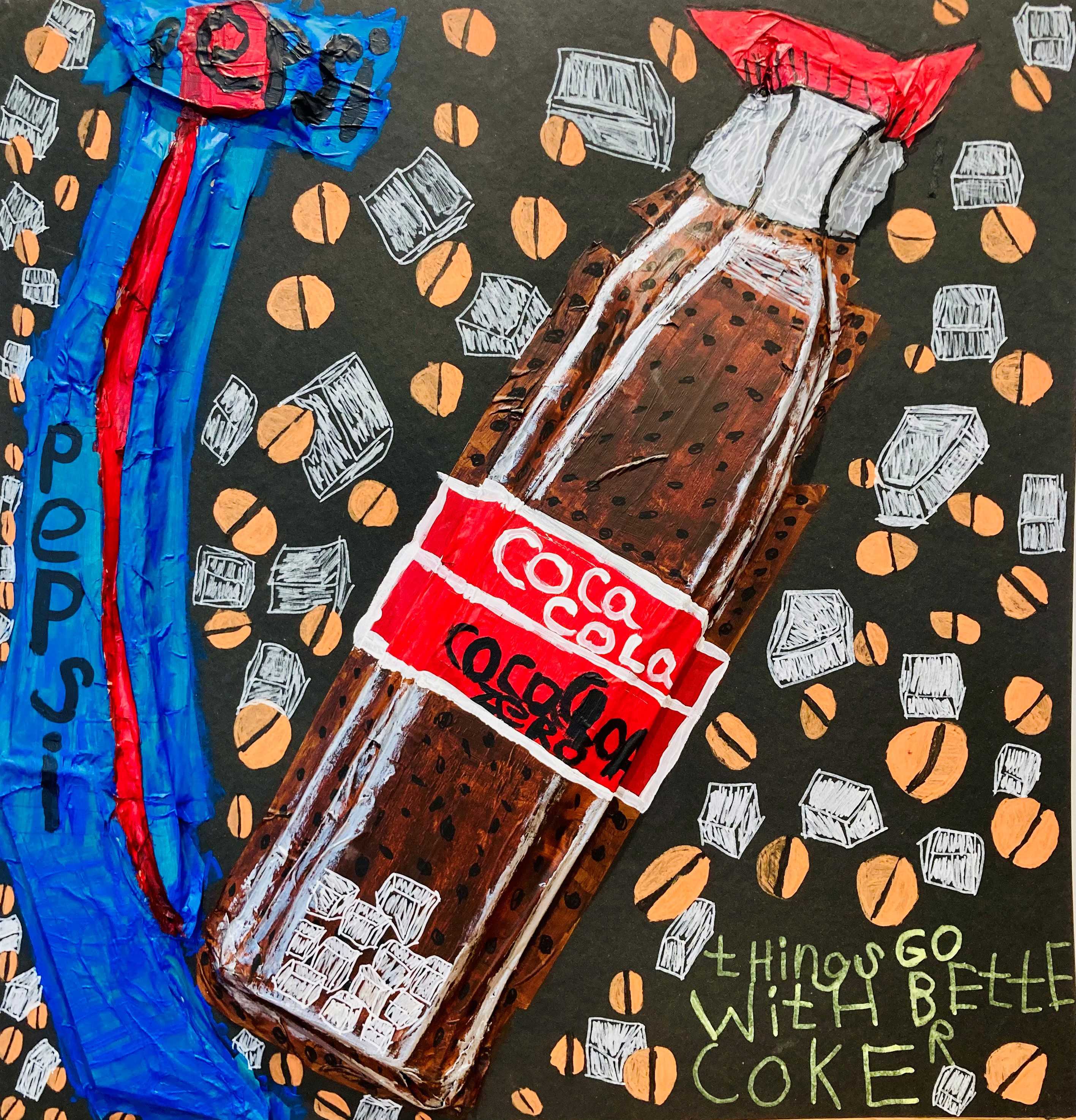 Værk fra udstillingen 'En verden i pap' på GAIA