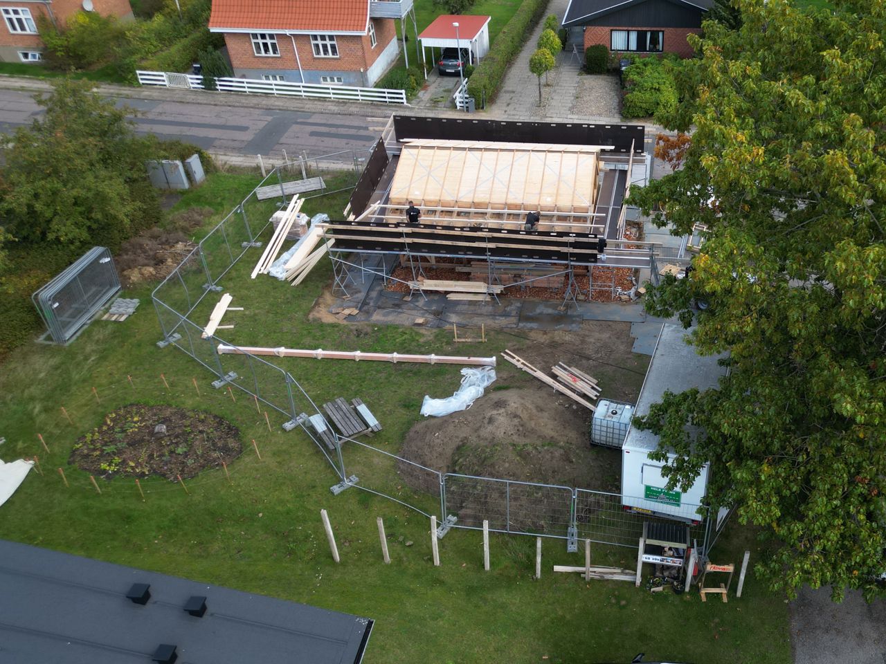 Frimærket Langå - dronefoto
