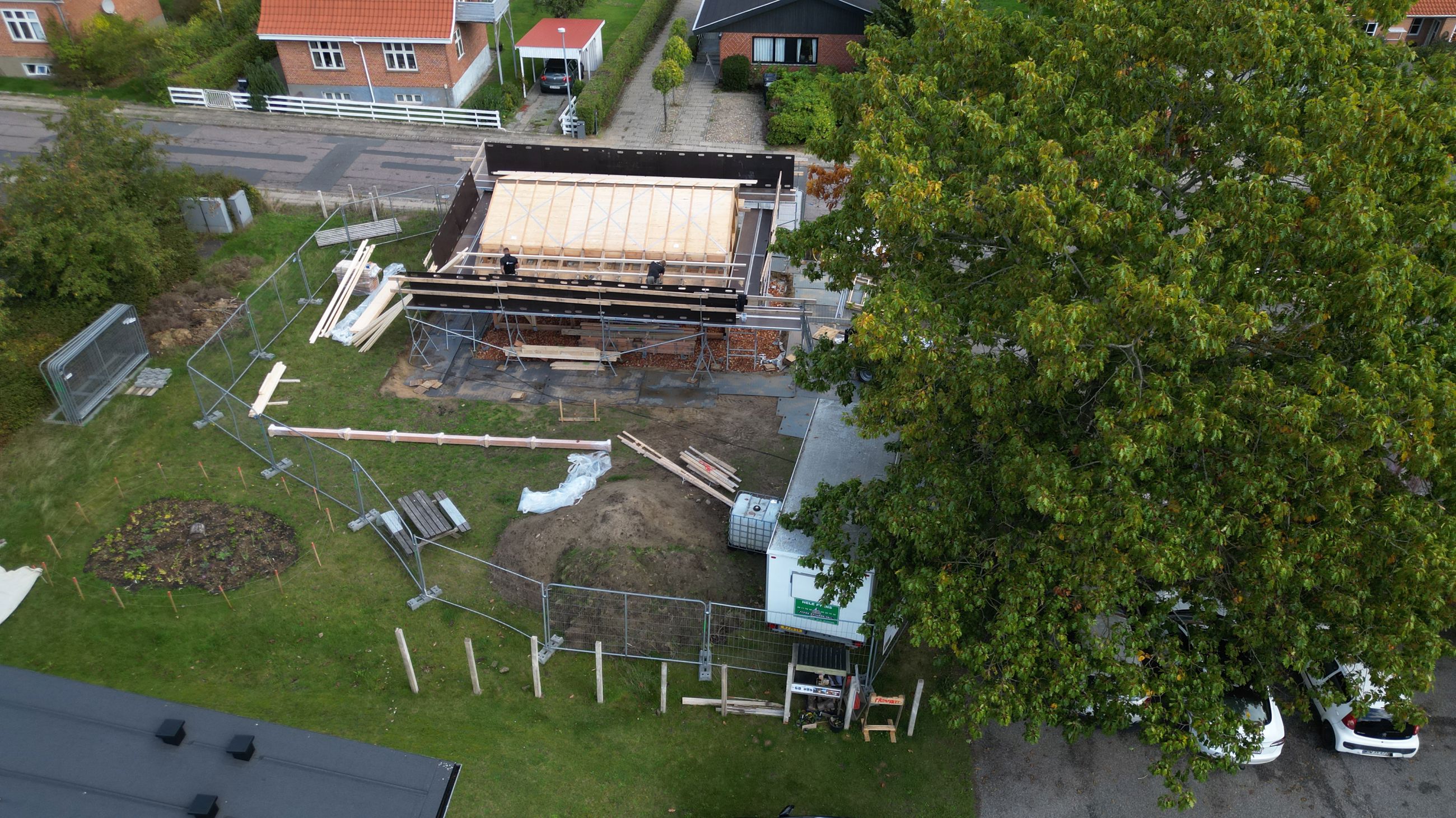 Frimærket Langå - dronefoto