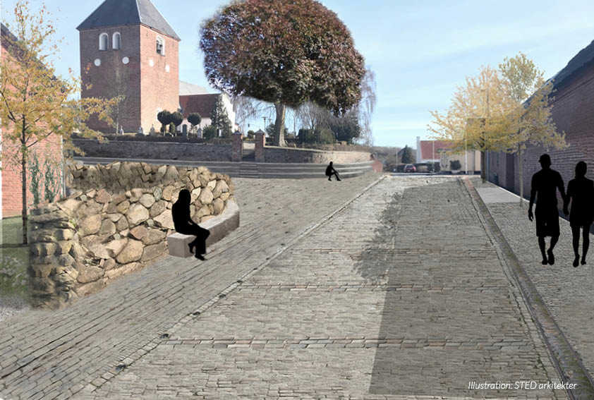 Visualisering af Aalbæk bytorv