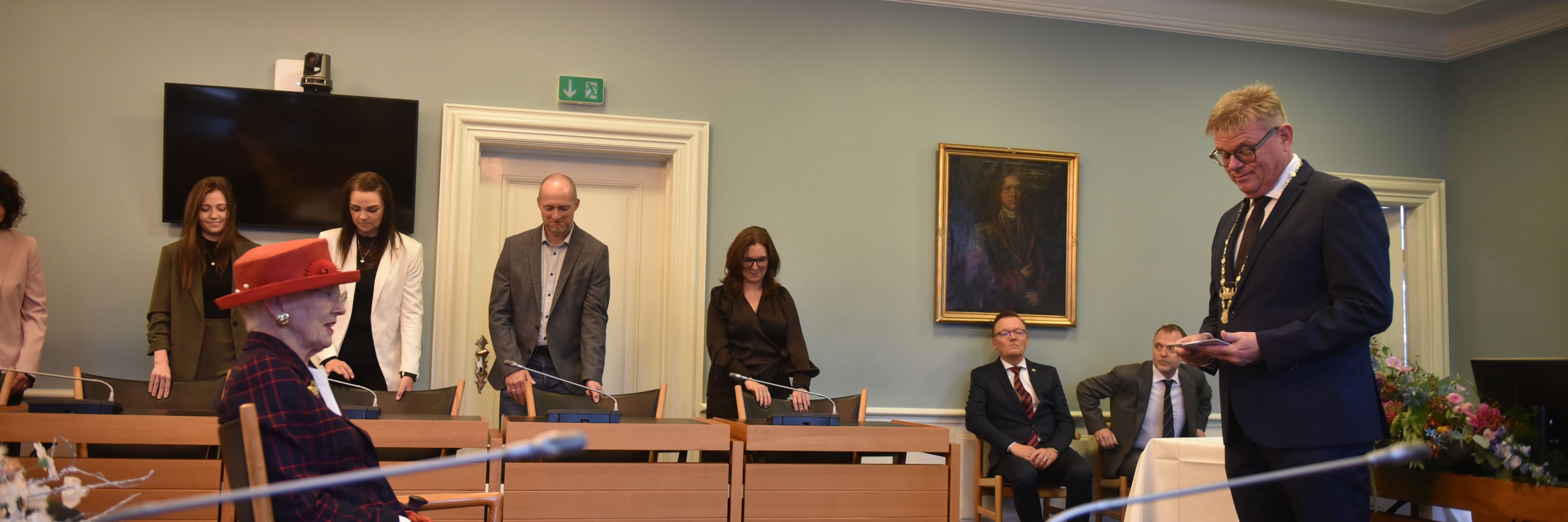 Borgmesteren holder tale for Dronningen