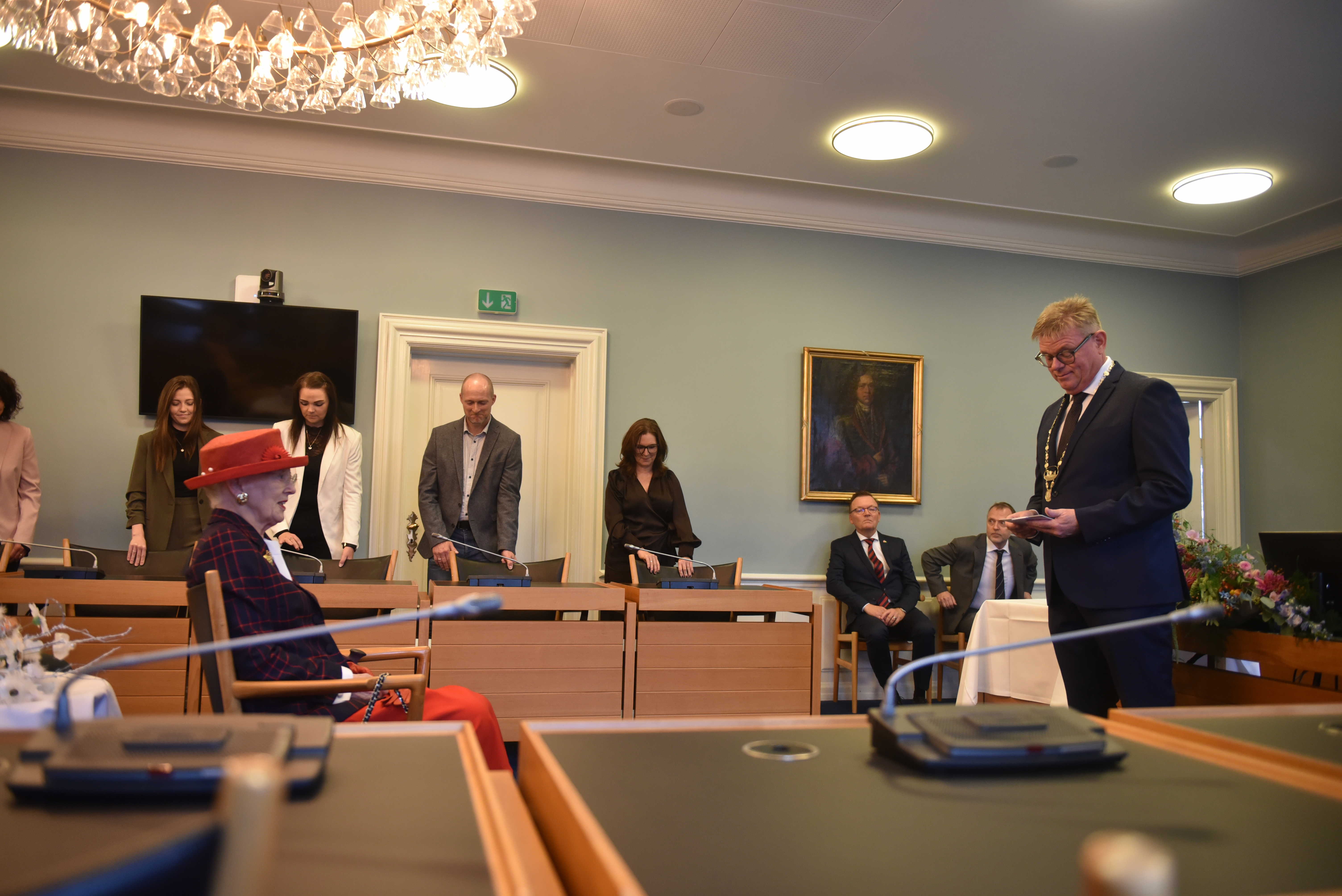 Borgmesteren holder tale for Dronningen