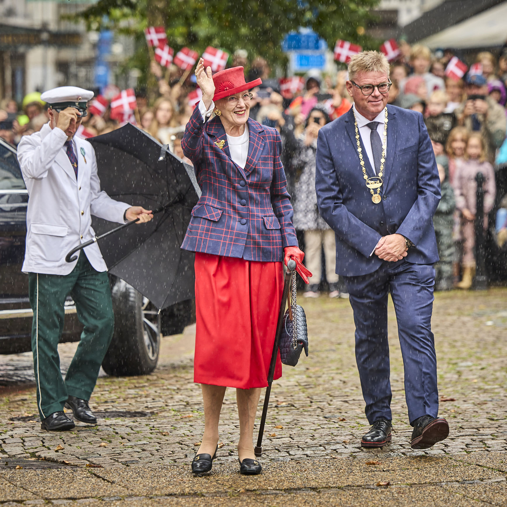 Dronningen på vej til Det Gamle Rådhus