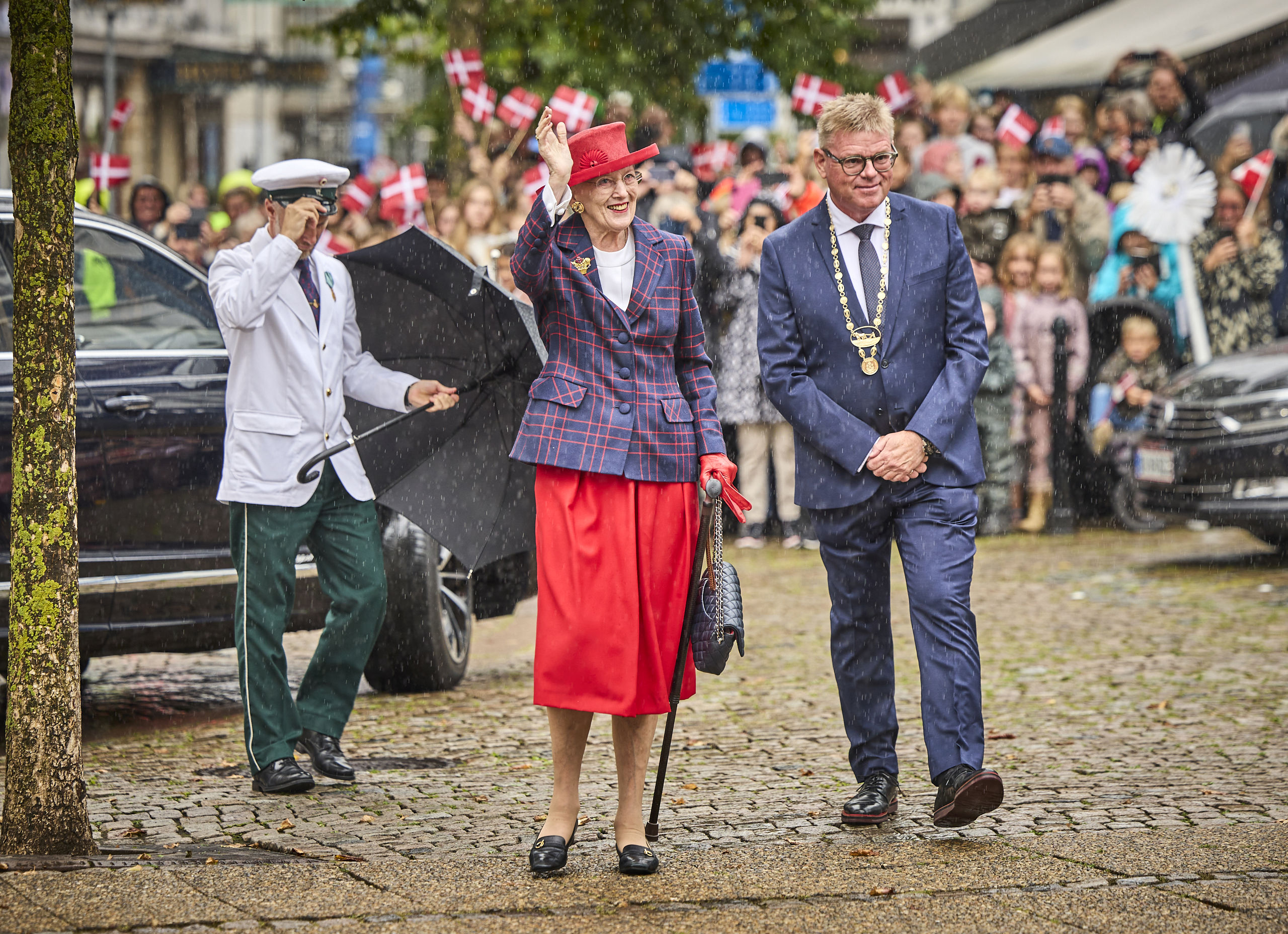 Dronningen på vej til Det Gamle Rådhus